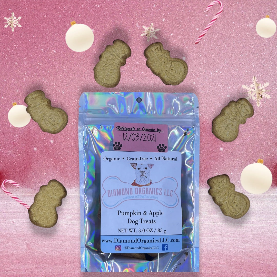 Pumpkin & Apple SNOWMEN Dog Treats!