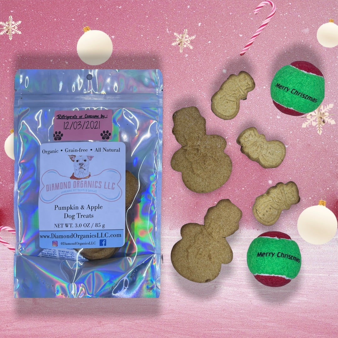 Pumpkin & Apple SNOWMEN Dog Treats!